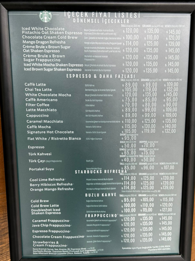 Starbucks'tan zam kararı: Fiyat listesi belli oldu