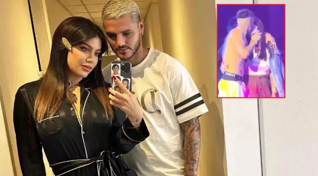Icardi'ye bir darbe daha: Sevgilisiyle sahnede öpüştü