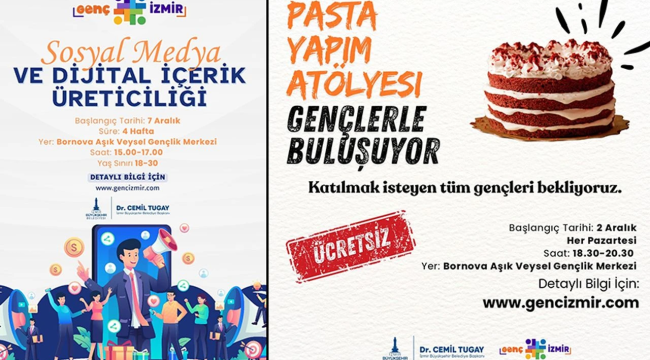 İzmirli gençlere 'sosyal medya' ve 'pasta' atölyesi