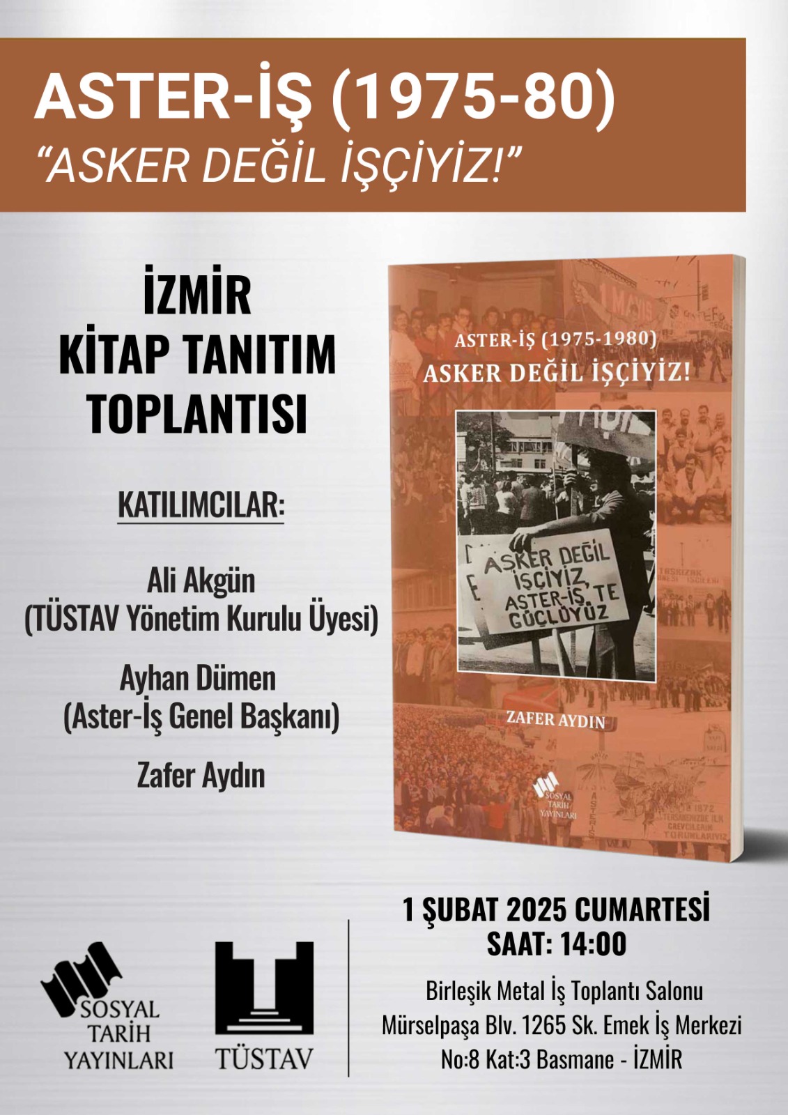 "TÜSTAV'dan İzmir'de Sendikal Mücadeleye Işık Tutan Kitap Tanıtımı"