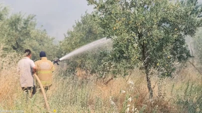 Ödemiş’te yangınla mücadele sürüyor
