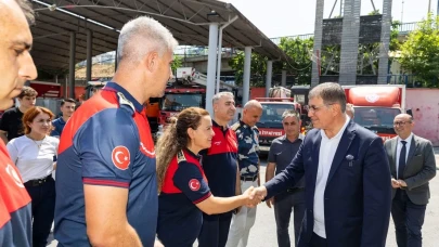 Başkan Tugay’dan ateş savaşçılarına teşekkür ziyareti