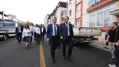 Besim Dutlulu, Soma'daki asfalt çalışmalarını inceledi