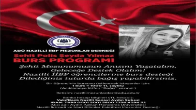 Şehit Şeyda Yılmaz’ın adı Aydın’da burs programıyla yaşatılacak