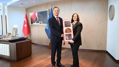 BAŞKAN ÇERÇİOĞLU’NA KIRGIZİSTAN'IN ANKARA BÜYÜKELÇİSİ RUSLAN KAZAKBAEV ZİYARET