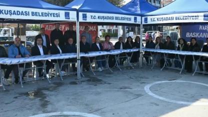 Kuşadası'nda Başkan Ömer Günel için ’Demokrasi nöbeti’ başladı