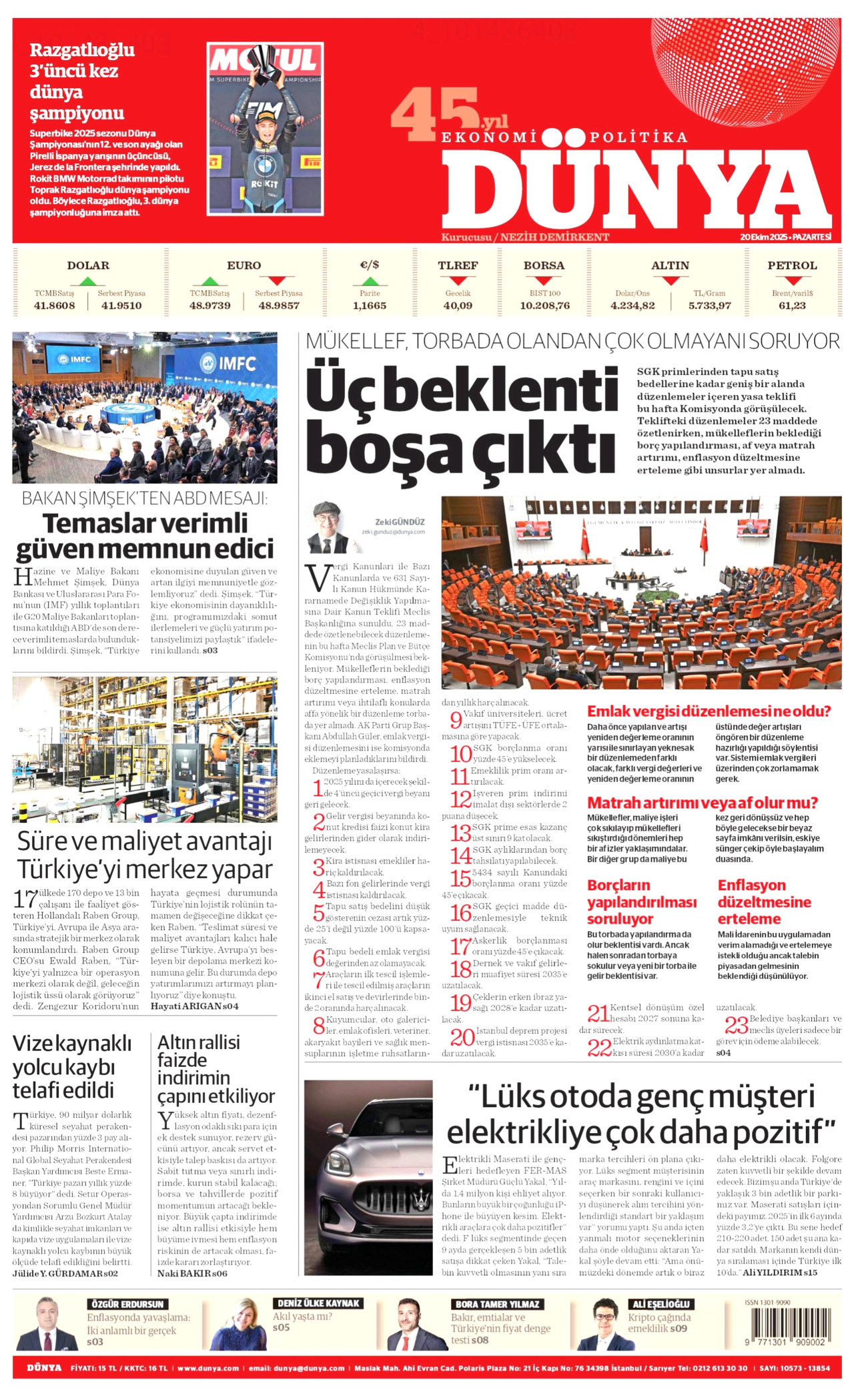 DÜNYA Gazete Manşeti