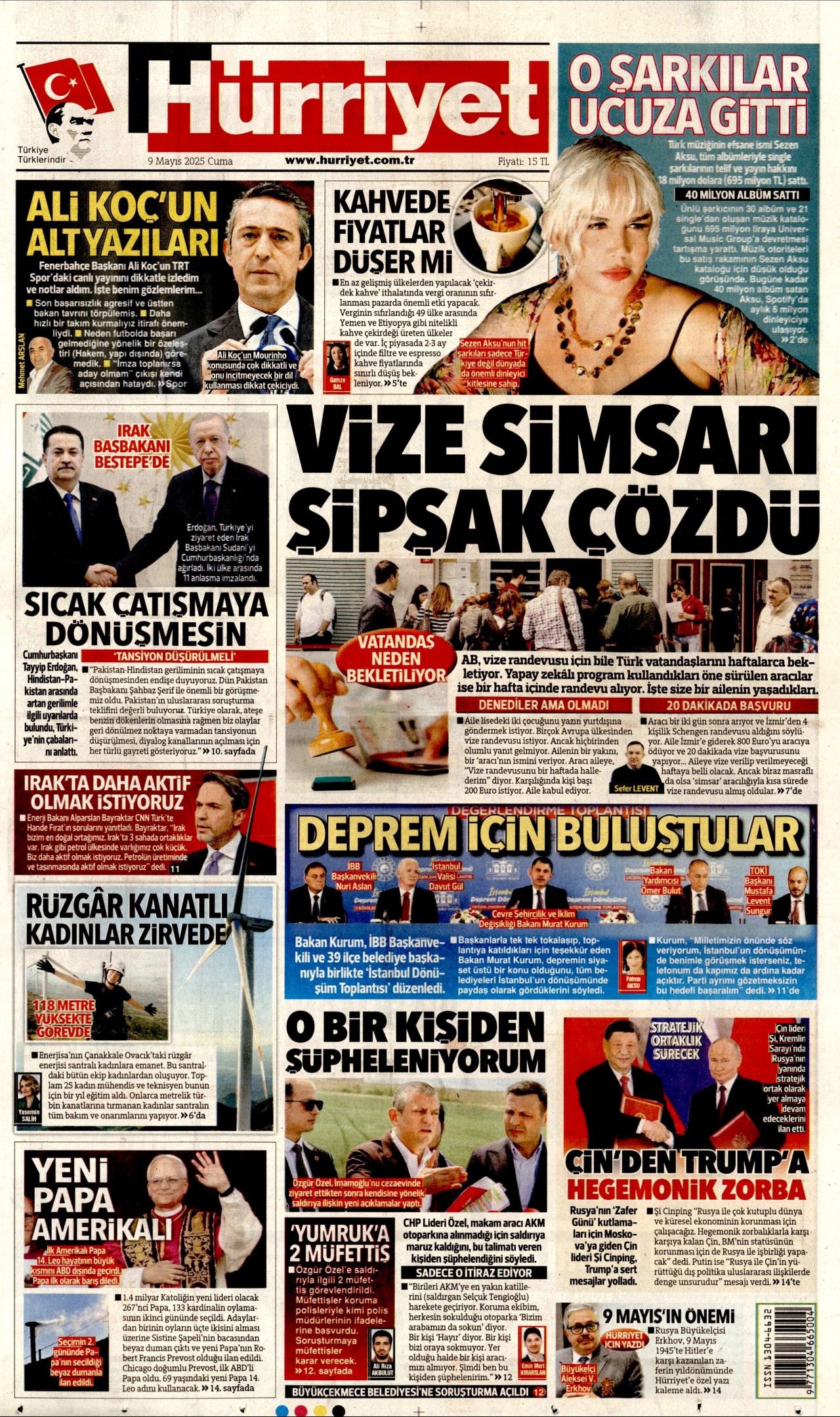 HÜRRİYET Gazete Manşeti