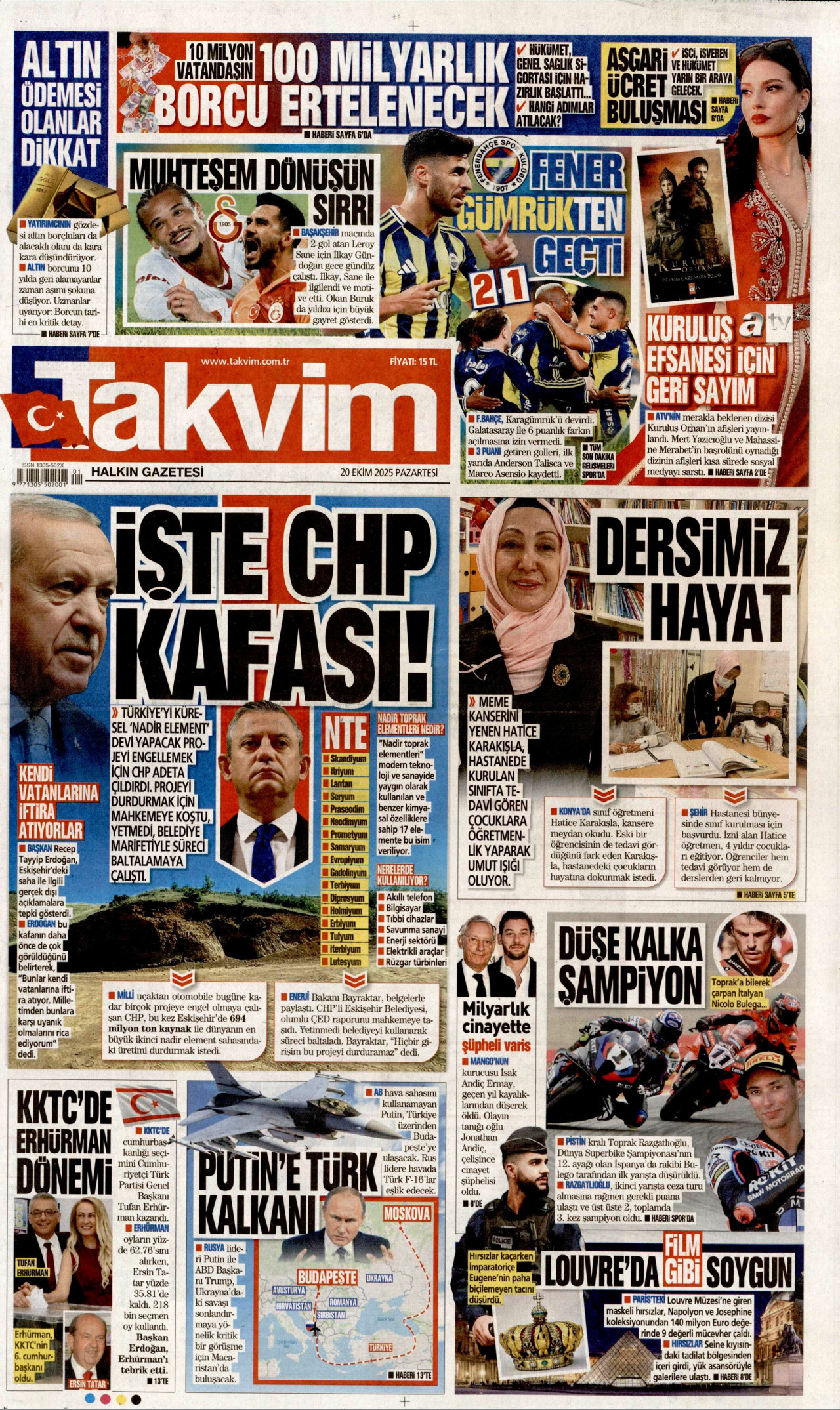 TAKVİM Gazete Manşeti