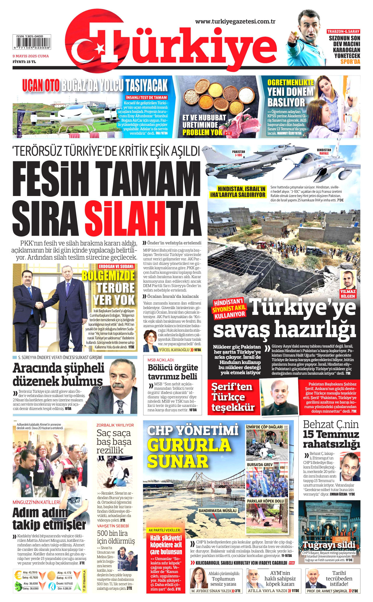 TÜRKİYE GAZETESİ Gazete Manşeti
