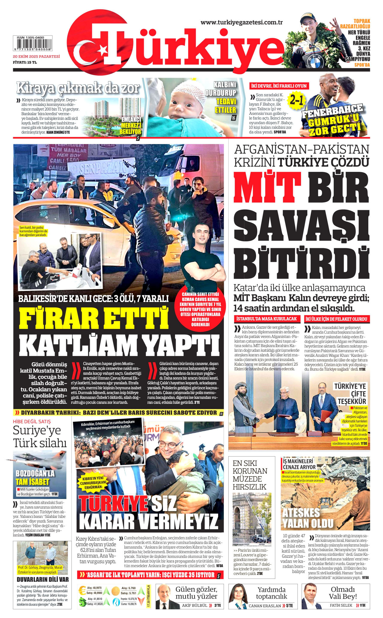 TÜRKİYE GAZETESİ Gazete Manşeti