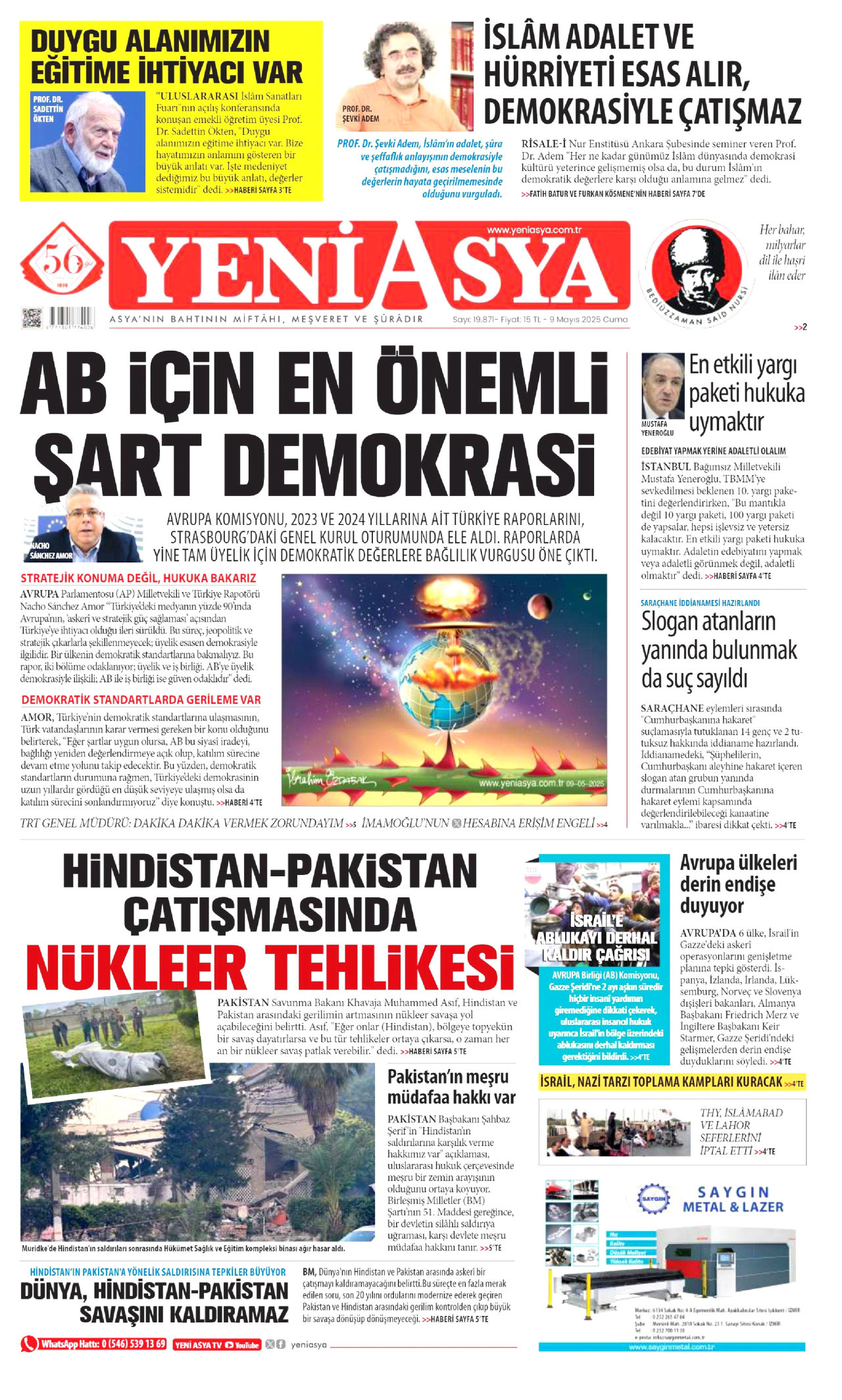 YENİ ASYA Gazete Manşeti