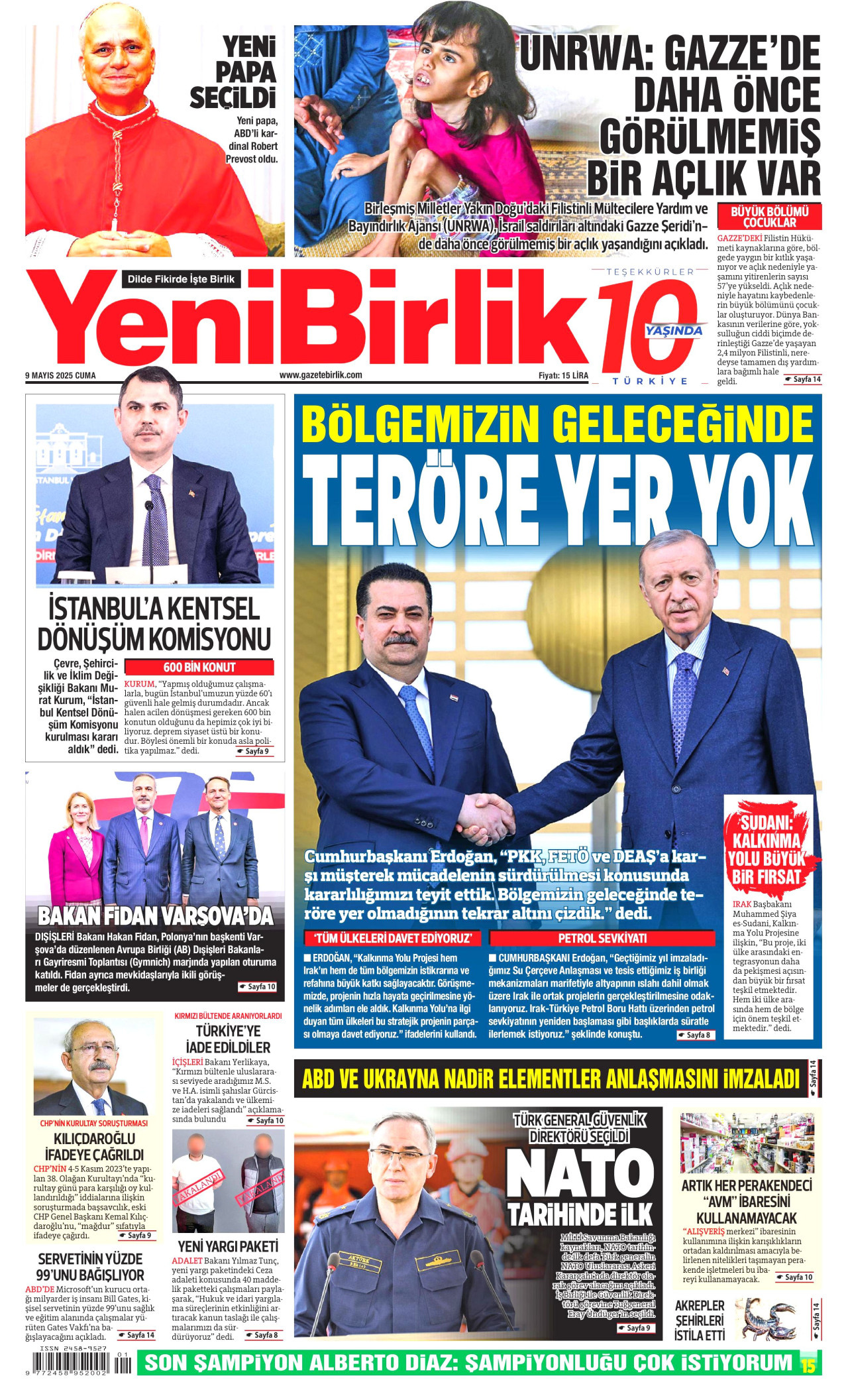 YENİBİRLİK Gazete Manşeti